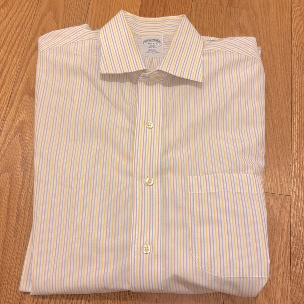 ☀️3/$15 Brooks Brothers Slim Fit Striped Button Down Shirt 15 1/2 - 4/5